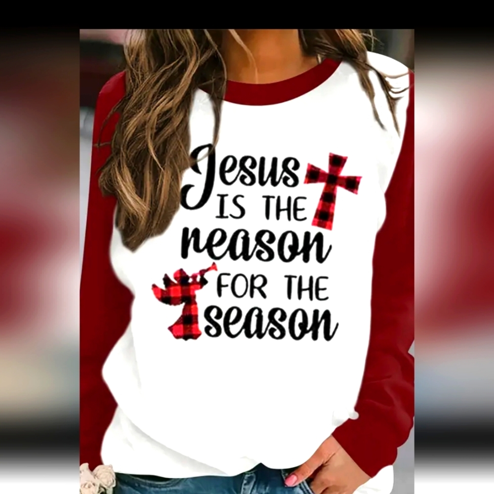 SHEIN Sweatshirt Jesus Is The Reason